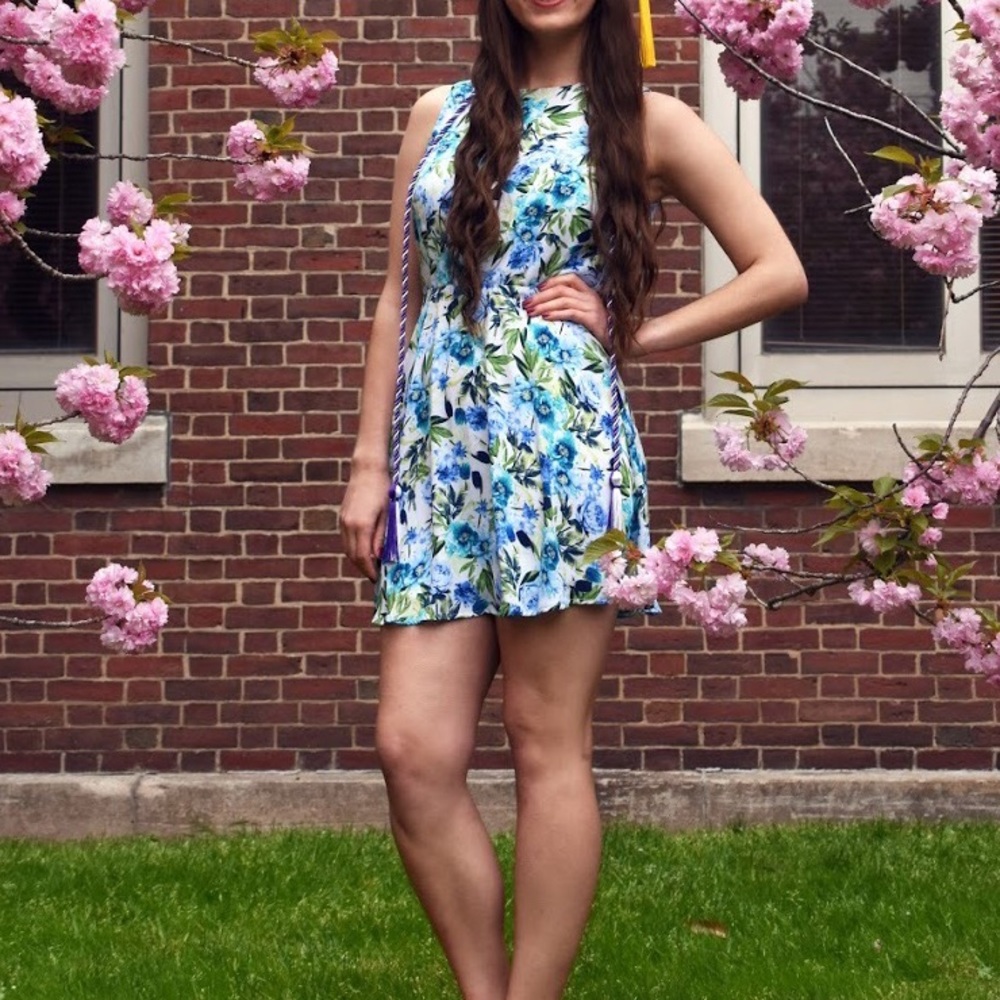 F21 open back floral dress